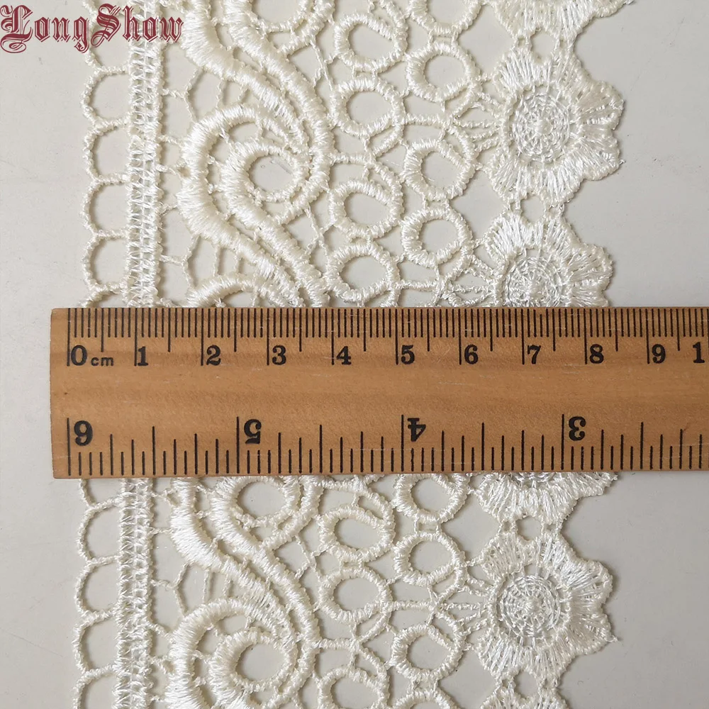 1 партия/15 ярдов 9 см бежевый цвет полиэстер креативный дизайн Цветочная вышивка