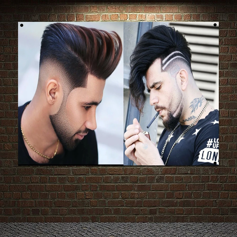 

Best Men Sculpture Pomade Picture Wall Chart Flag Barber Shop Decor Wall Sticker Haircut Beard Posters Banner Canvas Painting