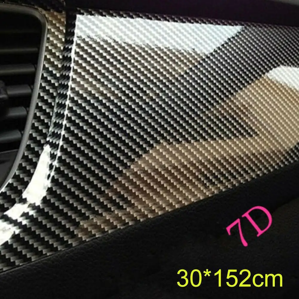 

7D Глянцевая Автомобильная наклейка из углеродного волокна 30*152 см, ПВХ оберточная пленка, s-наклейка, стикер, воздушная наклейка, Спусковая пленка, виниловая Автомобильная H7R1