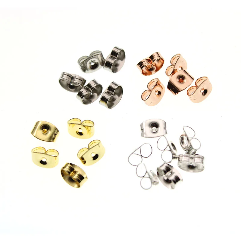 100 шт 6*4 5 мм из нержавеющей стали серьги фиксатор для серег фурнитура затычки ушей
