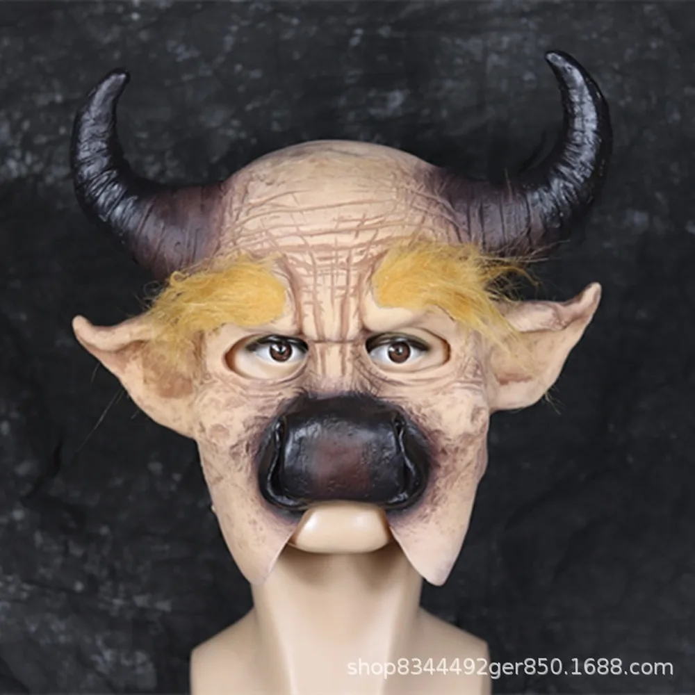 Животное головной убор корова маска-рог путешествие к западу версия дьявола