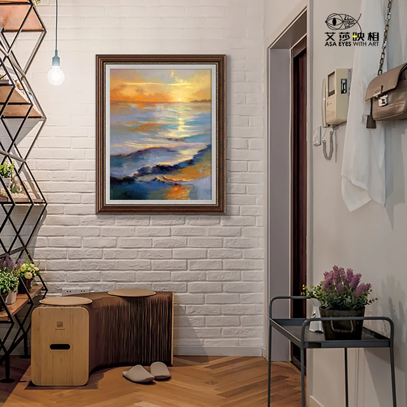 

CX Original Handmade Painting Living Room Decorative Painting Modern Minimalistic Abstraction Oil Painting Sunrise