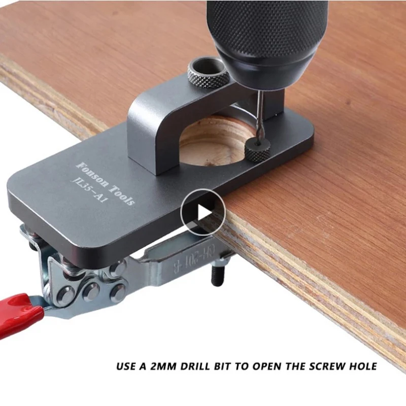 

35mm Hinge Hole Drilling Guide Locator Hinge Drilling Jig Drill Bits Woodworking Door Hole Opener Cabinet Accessories Tool Home