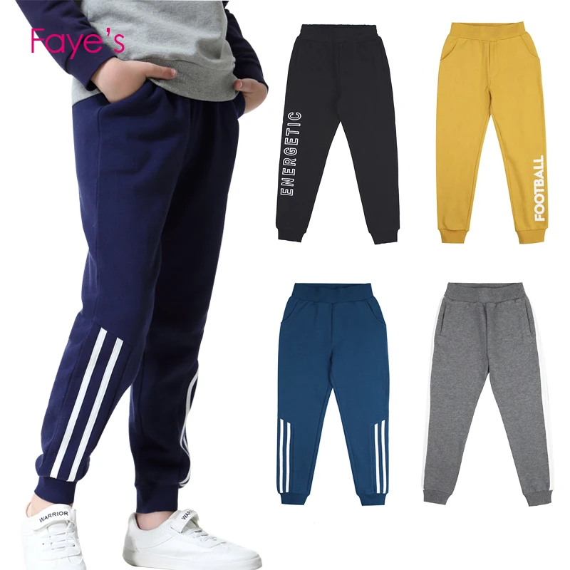 Новые осенние штаны для мальчиков От 4 до 16 лет детские 100% Хлопковые