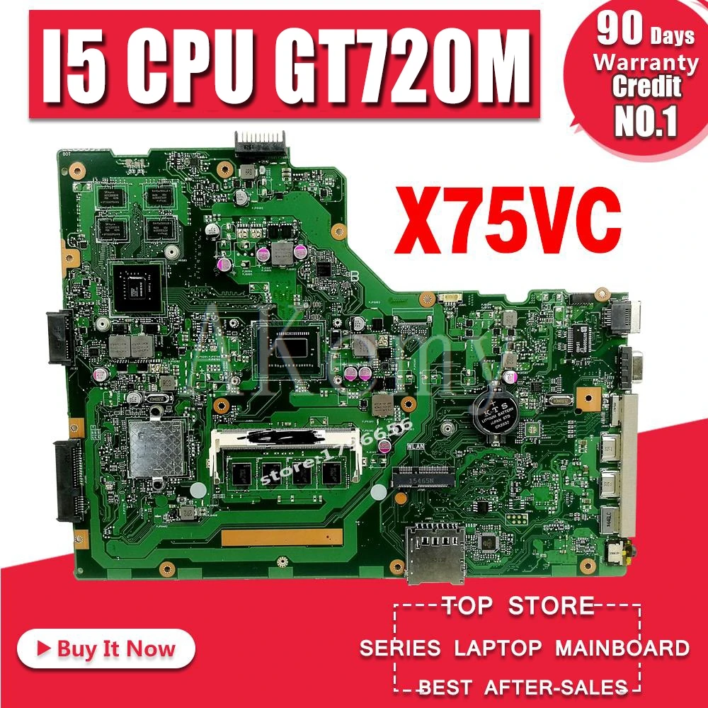 X75VC материнская плата для ноутбука For Asus X75VB X75VD X75V F75V тест оригинальная 4G RAM I5 CPU