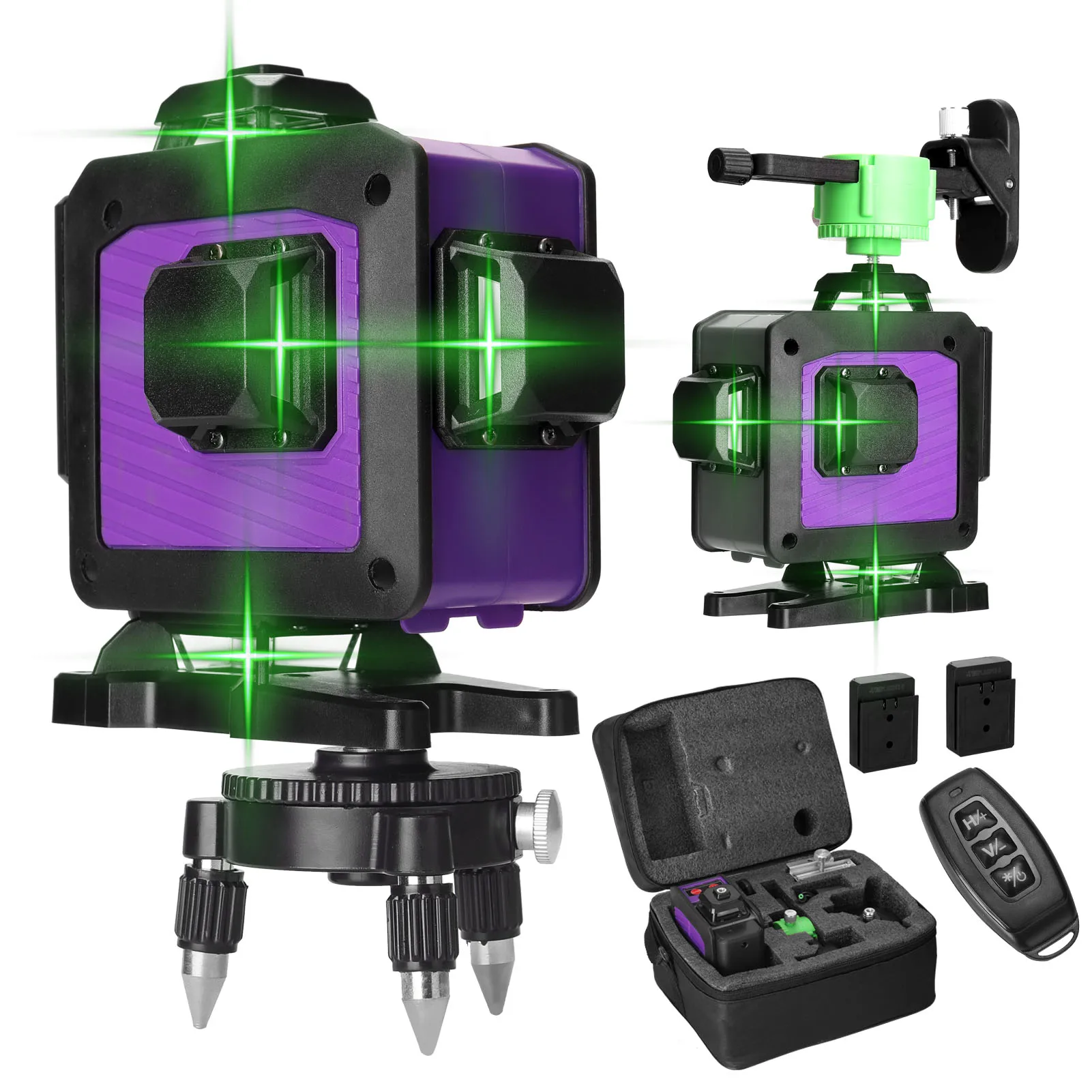 

KKmoon Multifunctional 16 Lines 4D Laser Level Horizontal and Vertical Cross Lines Self-leveling 360 Laser Level Green Beam