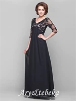 a line mother of the bride dress see through v neck floor length chiffon sheer lace with lace beading side draping 2021