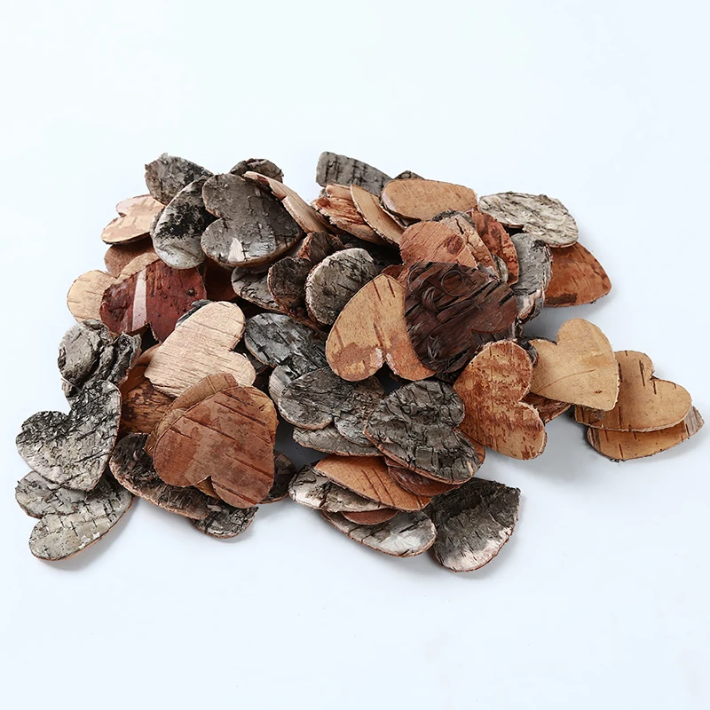 80 шт./упак. оригинальная Березовая короя свадебная Искусственная любовь-сердце