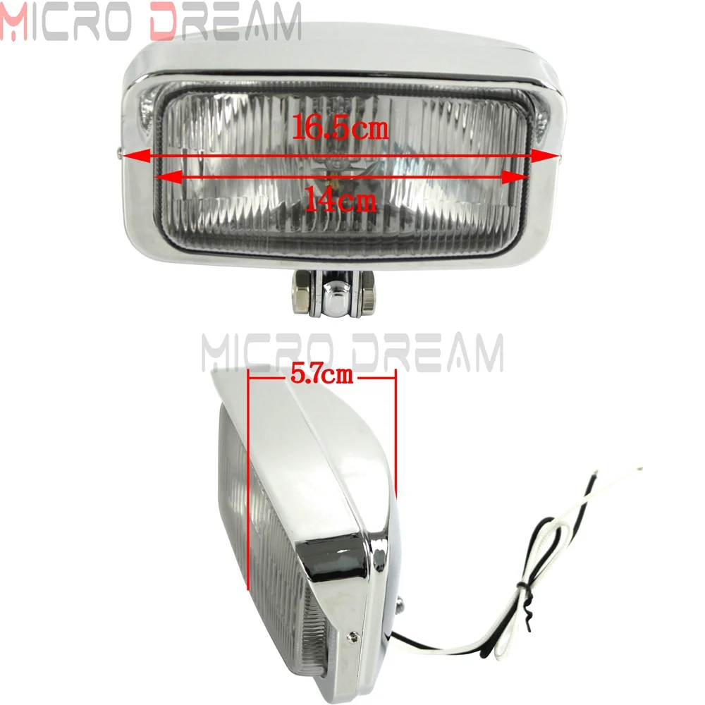 Однотонный Прямоугольный светильник для мотоциклов в стиле ретро винтажный