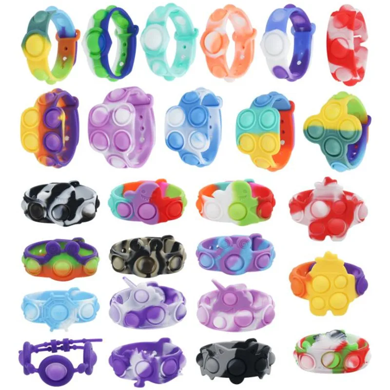 

Fidget Toys Push Bubble Squeeze Toys Squishy Relieve Sensory Anti Stress Adults Children Figet Relax Bracelet Simple Dimple