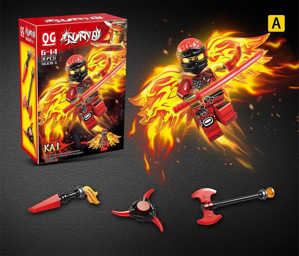 6 шт./компл. Ninjagoed фигурки летающие строительные блоки игрушка кирпич образование