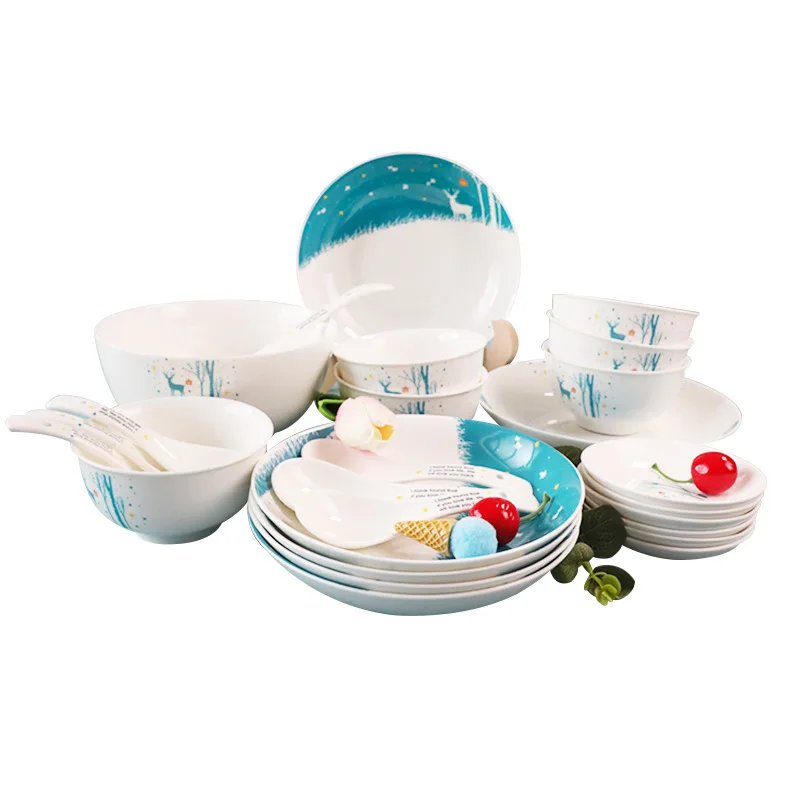 

Nordic Bowl Set Home Creative Tableware Jingdezhen Ceramic Bowl Simple Elk
