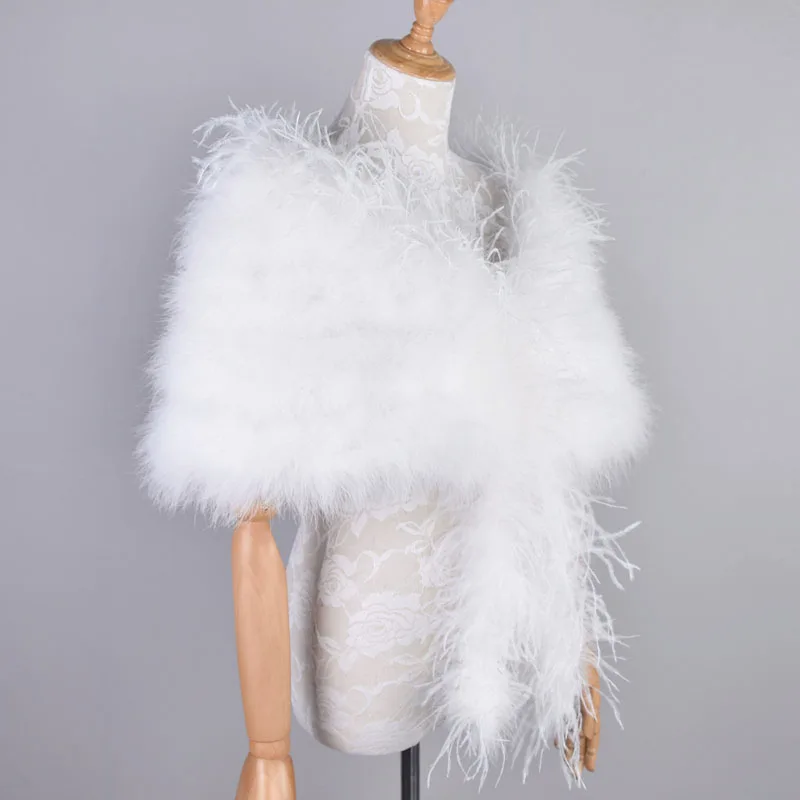 Пикантная меховая шаль из 100% натурального страусиного пера модные женские