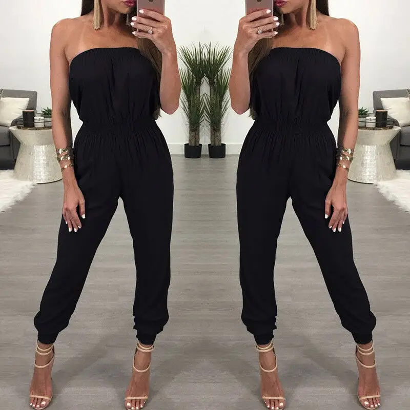 

Fashion Womens Casual Loose Wide Leg Jumpsuit Ladies Evening Party Long Playsuit Size S-XL
