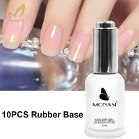 10pcs rubber base for nails top quality thick base coat gel varnish 2021 new product 12mlbottle monasi gel polish