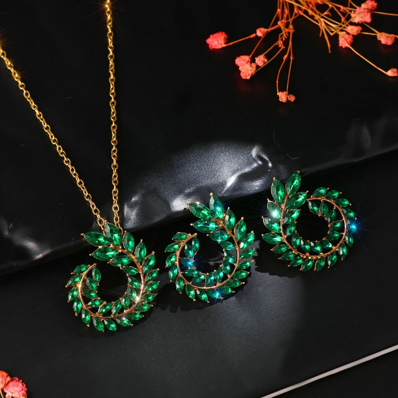 4 цвета роскошные красные свадебные ювелирные наборы Стразы золотого длинная