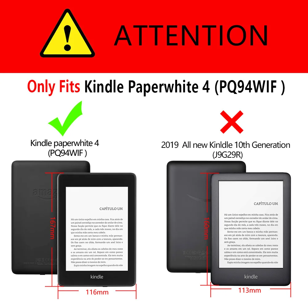 Чехол для Amazon Kindle Paperwhite 4 10-го поколения, ультратонкий смарт-чехол из ПУ для Kindle Paperwhite 4 PQ94WIF+ подарки