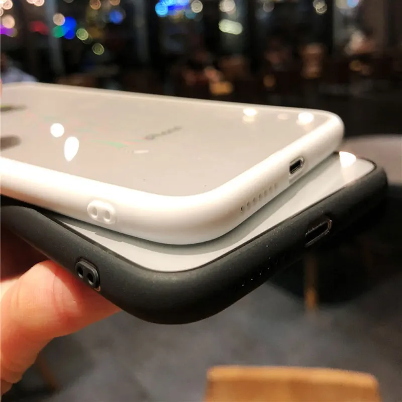 Чехол для iPhone X 7 8 Plus Xr Xs макс. закаленное стекло Роскошная задняя крышка 6 6s
