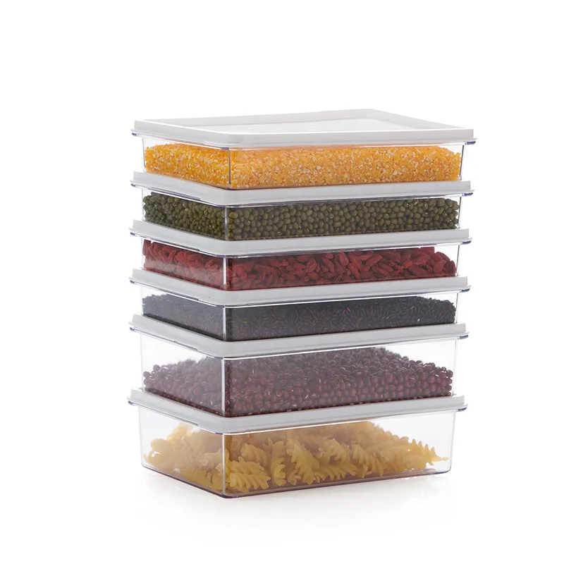 

Kitchen 1pc Plastic Freezer Vegetable Fruit Meat Seafood Storage & Organize Trays Box Snack Seeds Nuts Dried Fruit Keeping Box