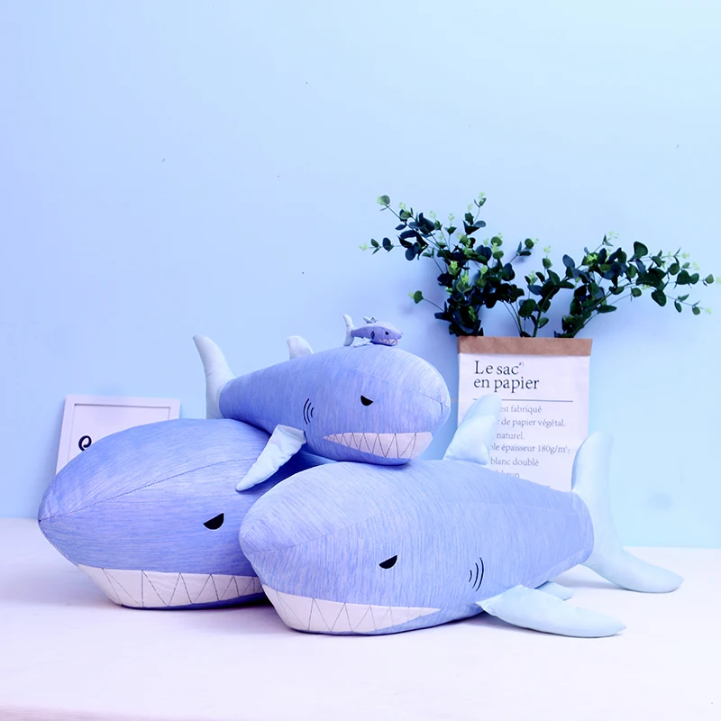 

Hot Kawaii Big Simulation Shark Plush Long Pillow Toys Soft Cartoon Whale Stuffed Doll Nap Sleep PIllow Cushion Kids Boys Gifts
