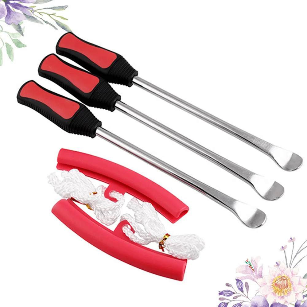 

Tire Change Tool Set Tire Dismounting Mounting Tire Lever Tool Kit Rim Protector Sheaths for Motorcycle Car (Red)