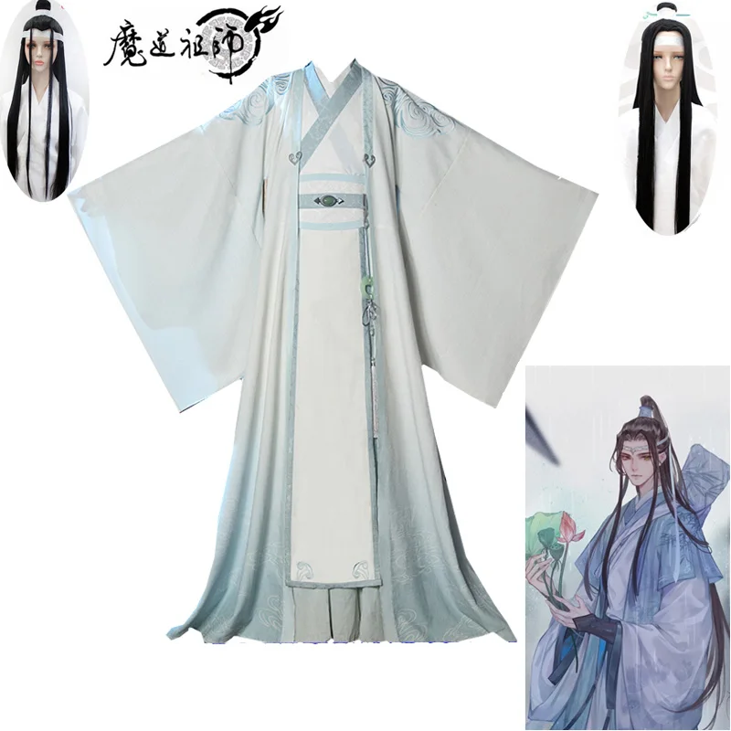 

Lan Wangji Cosplay Costumes Mo Dao Zu Shi Original LanZhan Ancient Costume Wig Grandmaster of Demonic Cultivation Costume