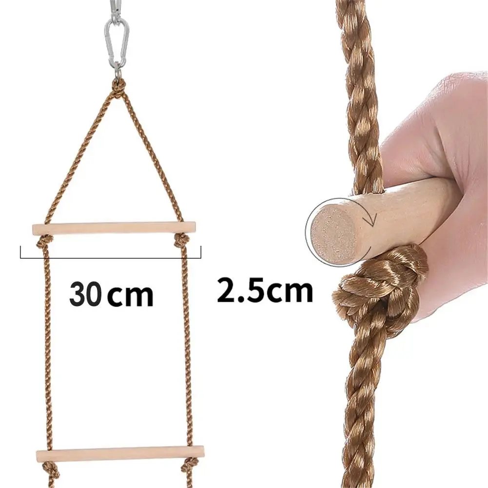 

Children's Outdoor Climbing Ladder Swing Wooden Rope Ladder Children Climbing Toy Safe Sports Rope Wooden Swing Game
