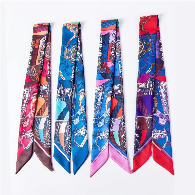 Шарф Атласный Женский Шелковый с ручками для пляжа 2021