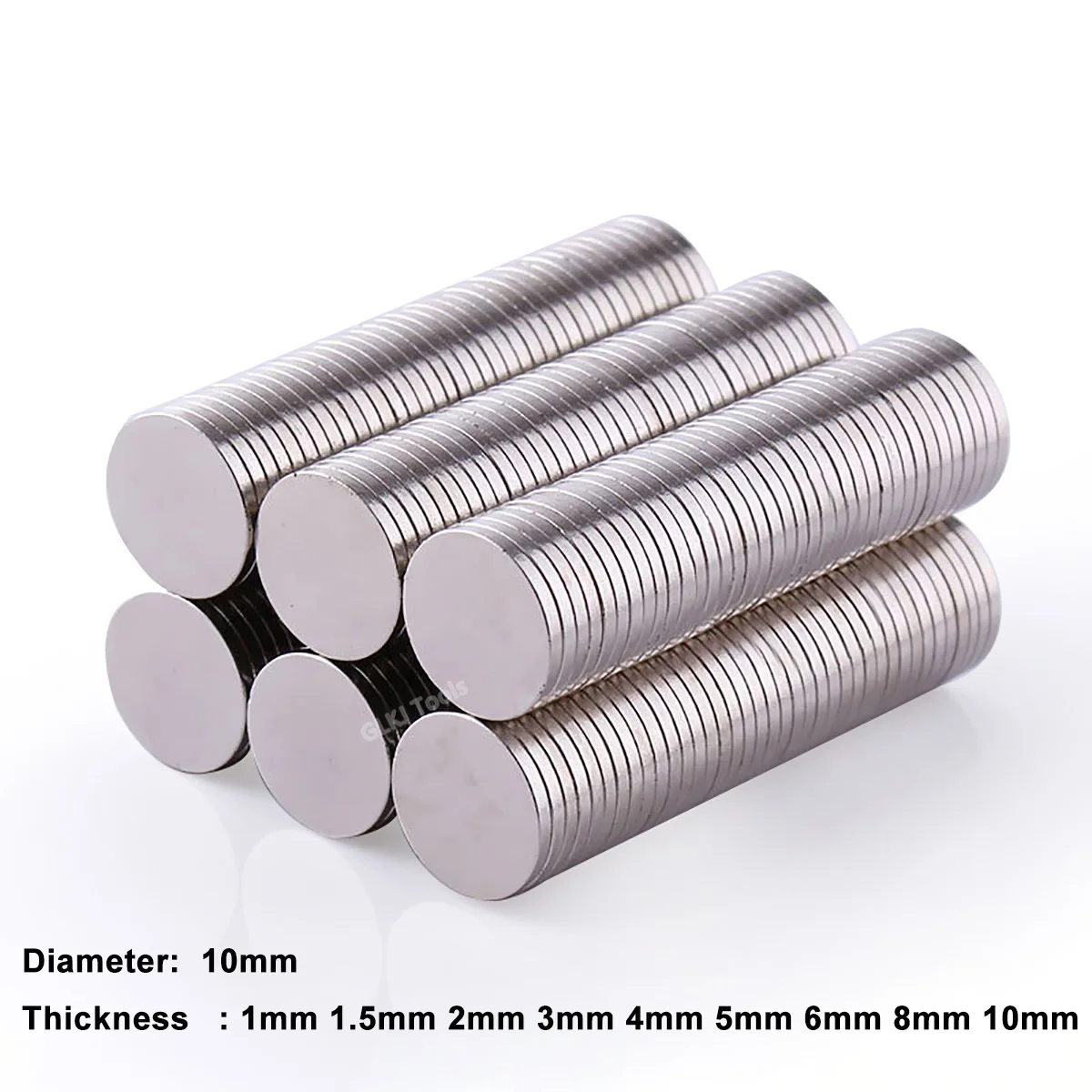 10pcs Dia 10mm Round Neodymium Magnets Magnet Disc Thickness 1/1.5/2/3/4/5/6/8/10mm Earth Magnet Strong Craft Magnets N35