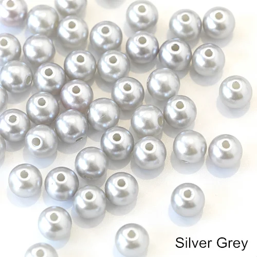 Silver Grey Много цветов ABS имитация жемчуга круглые бусины с дырочками DIY браслет серьги Подвески швейные бусы ожерелье Изготовление ювелирных изделий B3625 - Цвет: Silver Grey