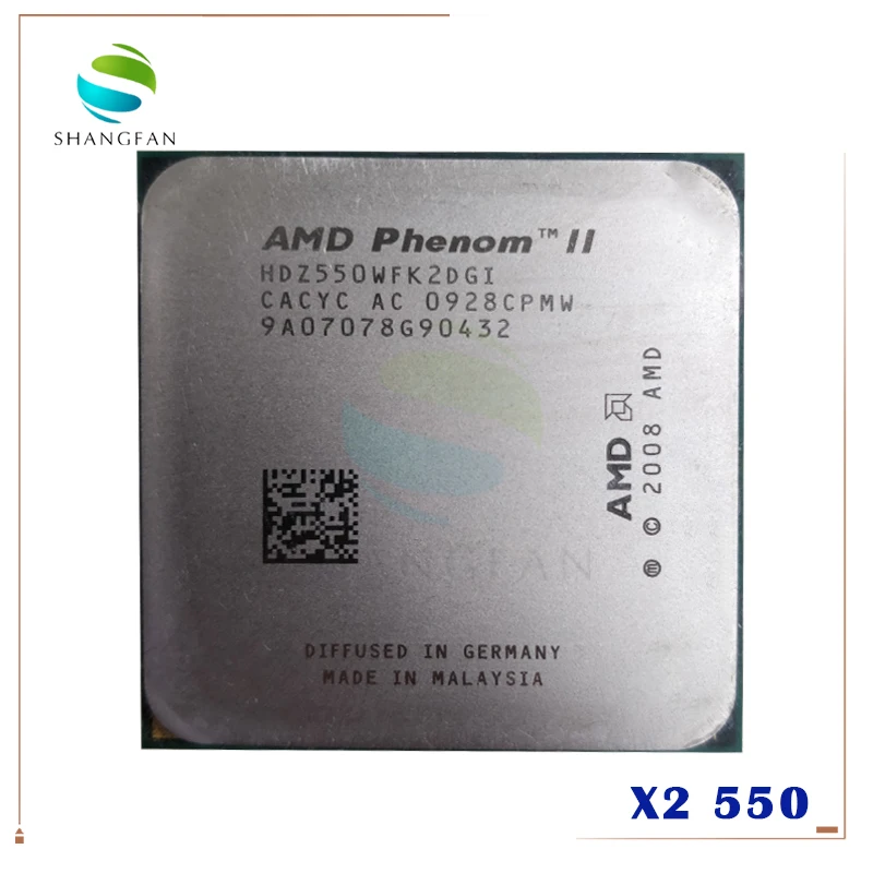 Двухъядерный процессор AMD Phenmon X2 550 3 1 ГГц HDZ550WFK2DGI HDX550WFK2DGM 80 Вт Разъем AM3 938pin|cpu