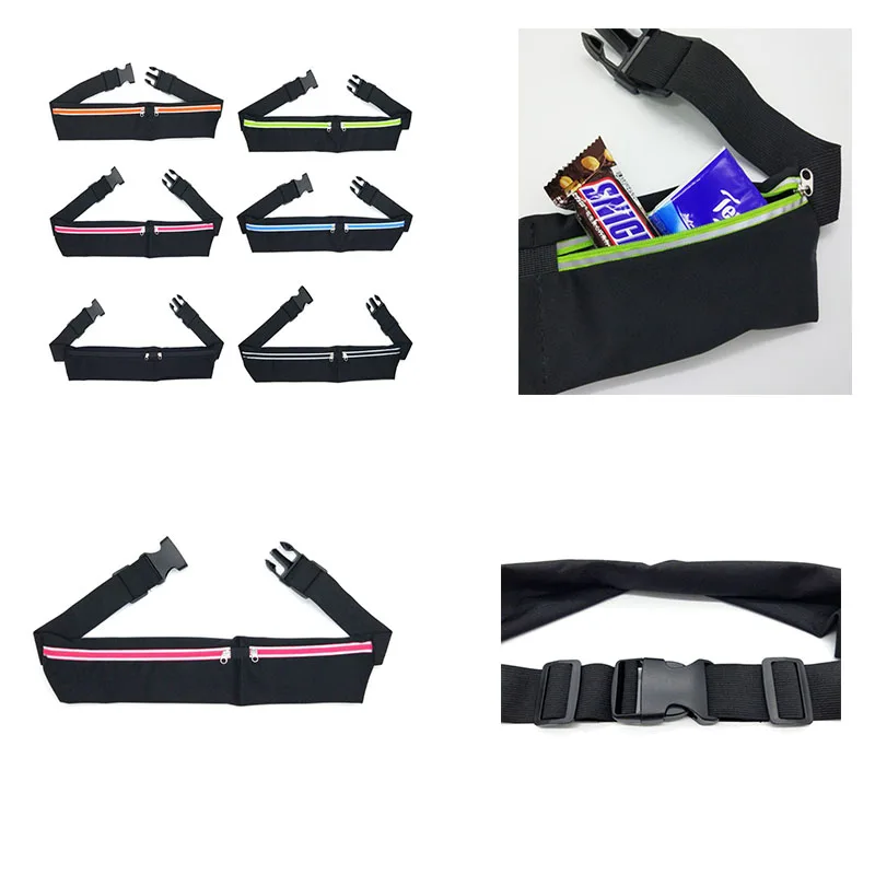 

Dual Pocket Running Belt Phone Pouch Waist Bag Sports Travel Fanny Pack for Jogging Cycling Outdoors