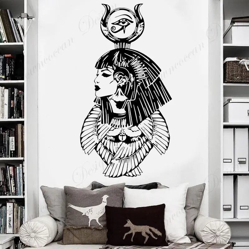 

Egypt Culture Pharaohs Ancient Egyptian Queen Statues Vinyl Wall Decals Living Room Bedroom Stickers Wall Removable Murals A651