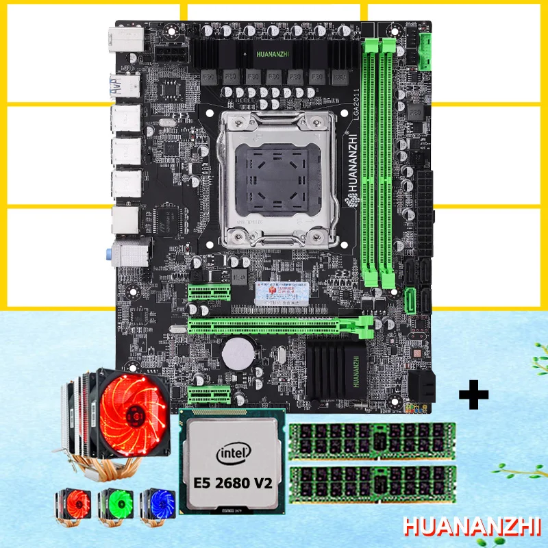 Магазин WUSON компьютер DIY HUANANZHI X79 материнская плата Процессор Intel Ксеон E5 2680 V2 с 6