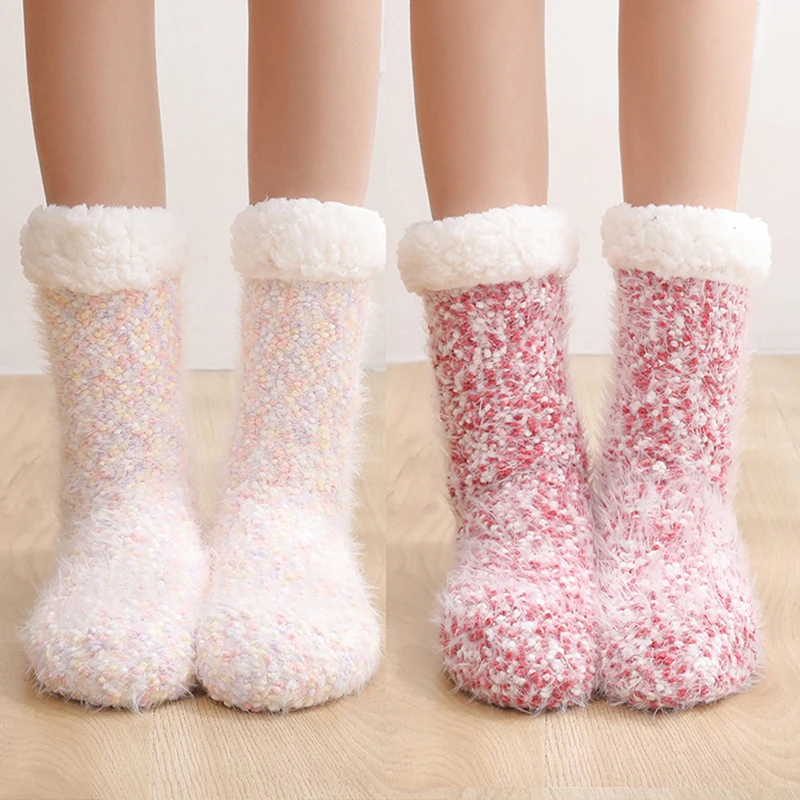 

Room Snow Sleeping Carpet Socks women Autumn and Winter Home Warm Inner Velvet Slippers Socks Ladies cute socks skarpety damskie