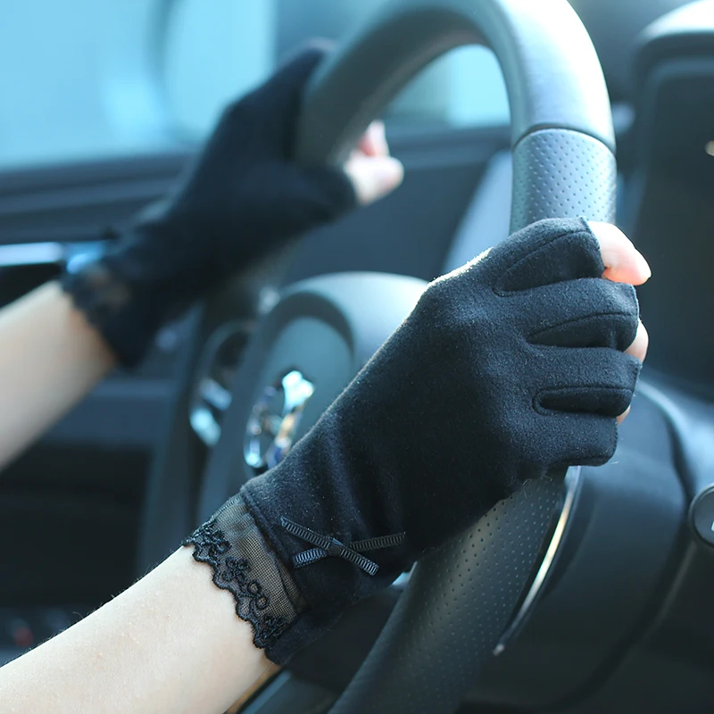 Женские перчатки для вождения зимние теплые ловли женские вязаные с