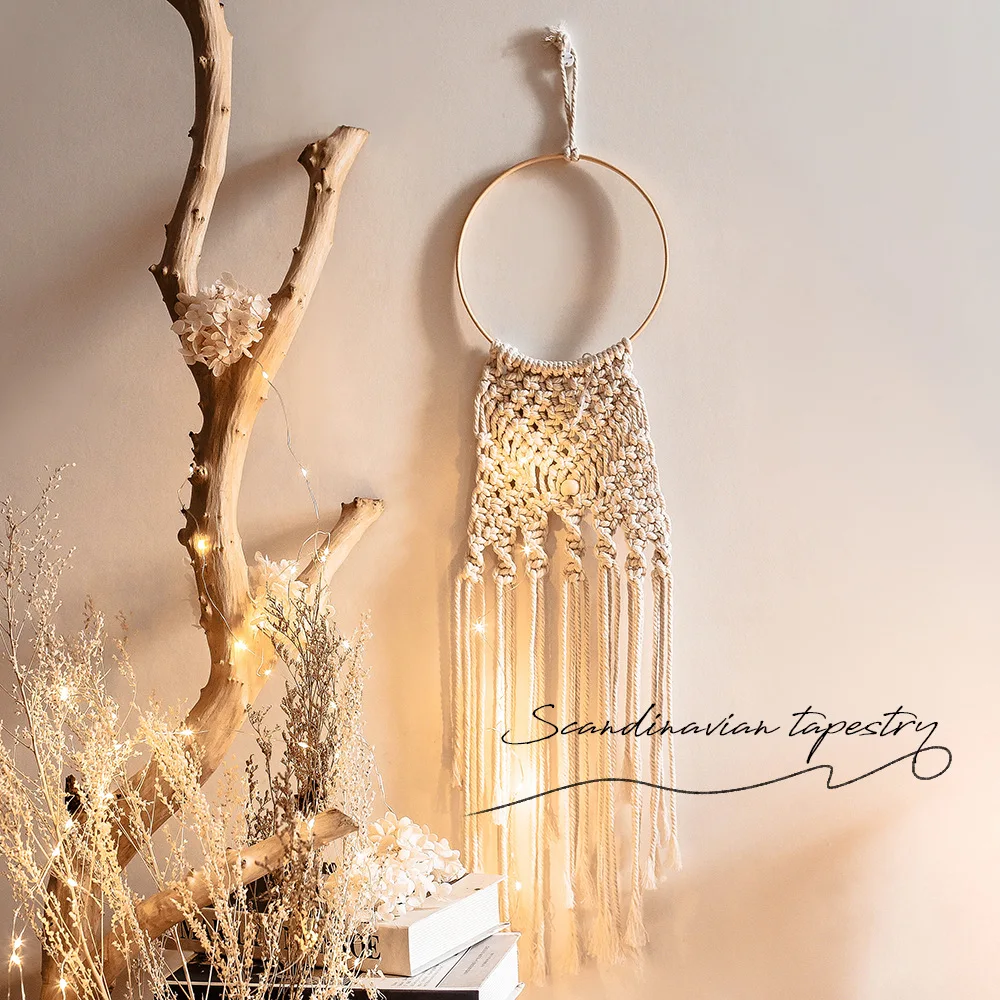 

Bohemian Macrame Dream Catcher Home Decor for Living Room Tapestry Wall Hanging Decoration Boho Chic Bedroom Christmas Ornaments
