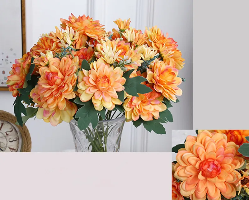 Настоящее прикосновение красивый Мариголд цветок шелковые цветы Искусственные