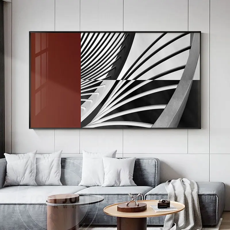 Абстрактные северные настенные картины для гостиной, спальни и коридора цвета с особыми архитектурными пространственными художественными картинами.