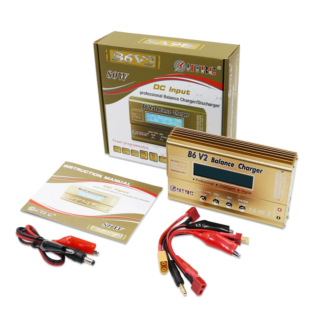 HTRC Imax B6 V2 80 Вт профессиональное Цифровое зарядное устройство для LiHV LiPo LiIon LiFe NiCd NiMH