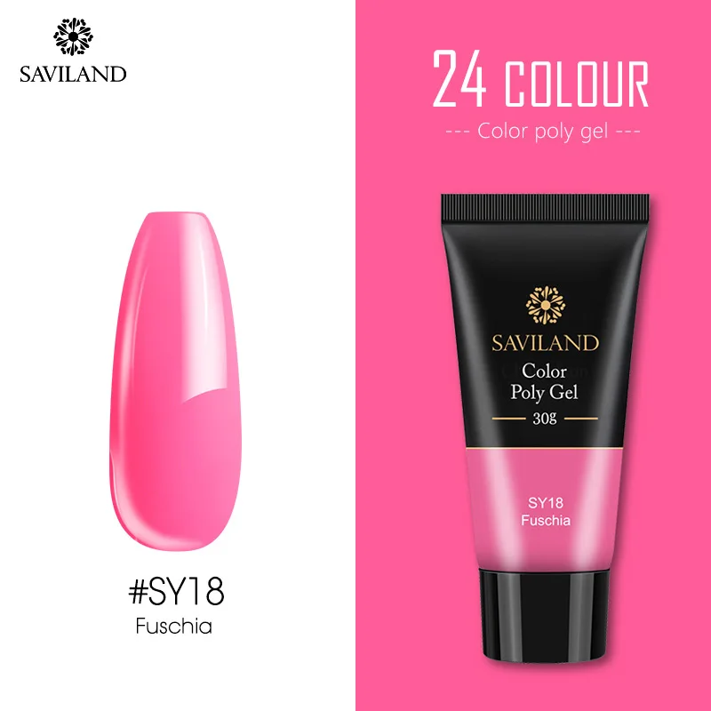 SAVILAND 15g Color Poly Gel Finger Extension 30g Red Blue Yellow Poly Gel Nail Gel Camouflage Soak Off UV Hard Fast Builder Gel - Цвет: 30G SY18