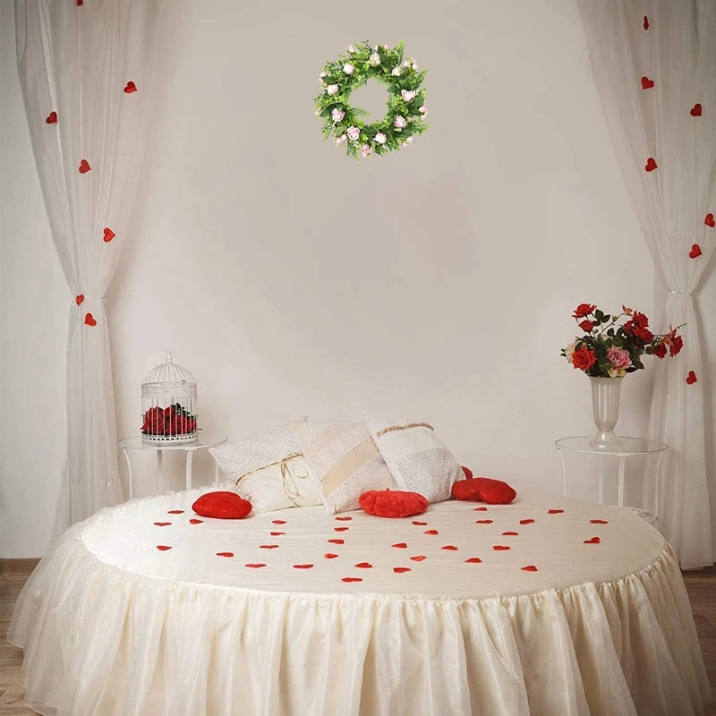 Artificial Rose Flower Wreath Spring for Front Door Wall Window Wedding Party Farmhouse Garden Office Home Decor | Дом и сад