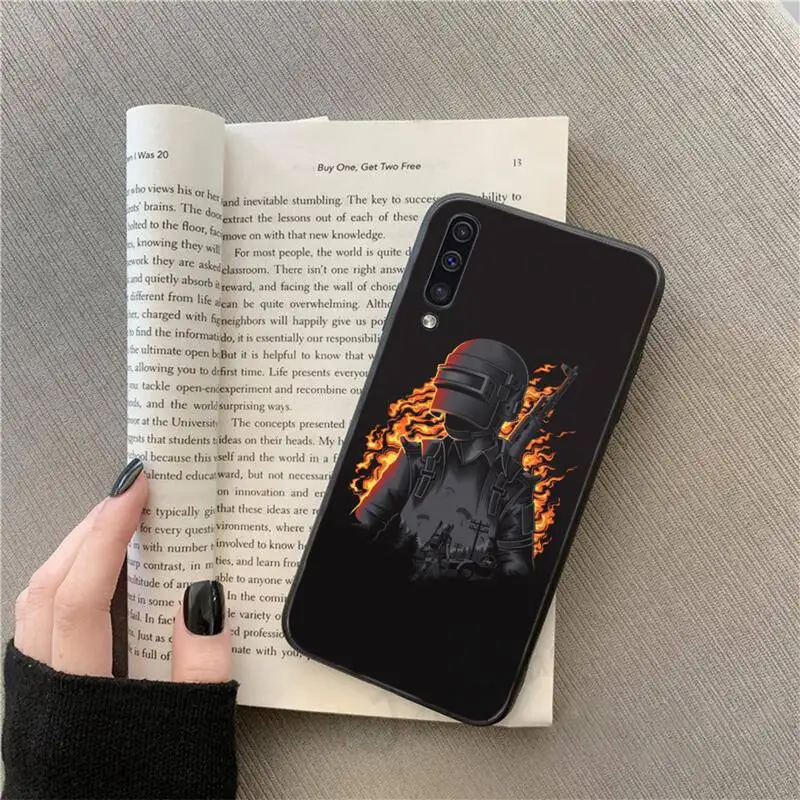

game PUBG logo helmet Phone Case For Samsung galaxy S 9 10 20 A 10 21 30 31 40 50 51 71 s note 20 j 4 2018 plus