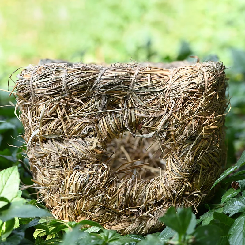 

Handmade straw cross-border pet supplies double-port pet nest Pet supplies
