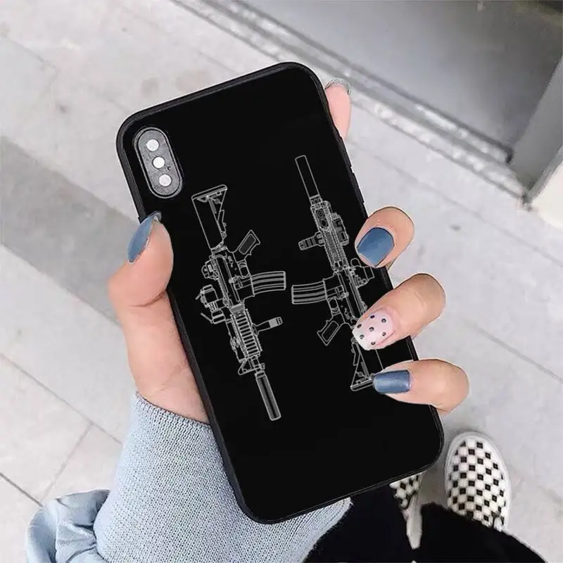 Чехол для телефона с американской винтовкой и флагом iPhone 13 11 12 pro XS MAX 8 7 6 6S Plus X AR-15 SE
