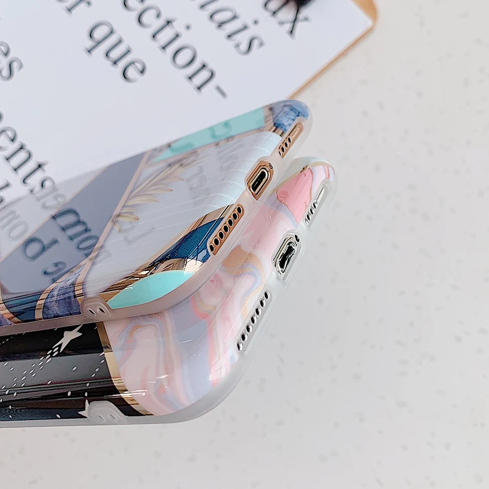 Чехол LACK для iphone 11 11Pro Max блестящий геометрический мраморный чехол телефона X XS XR 7 8