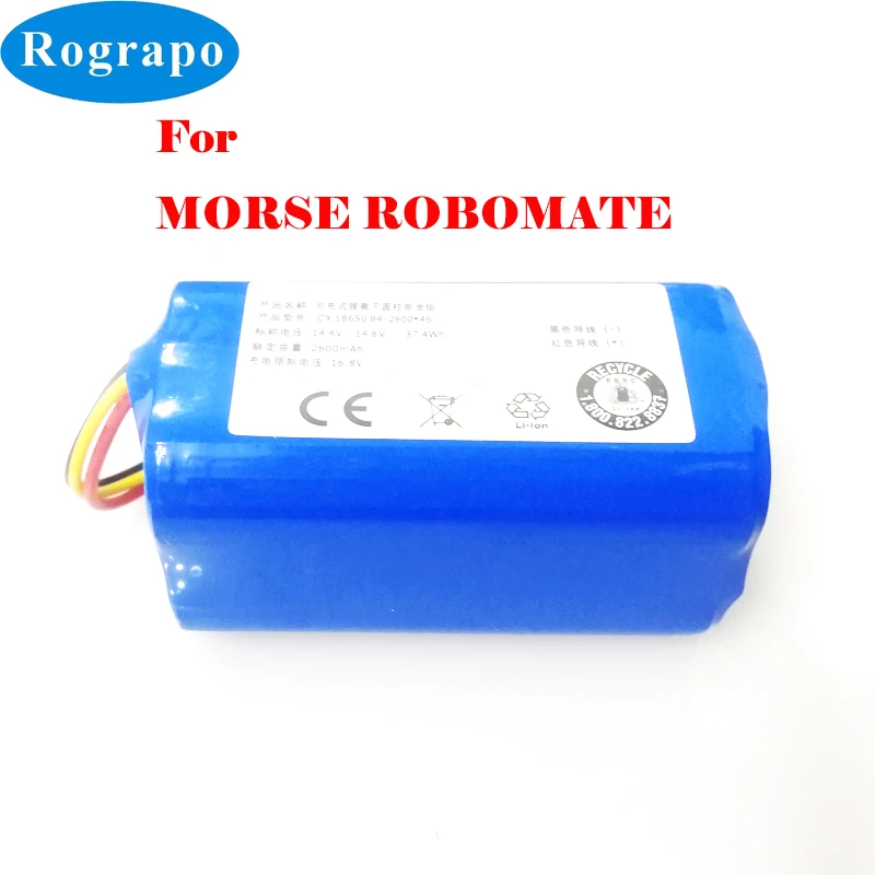 

New 14.4V 2600mAh Li-ion Battery Pack For Morse Robomate Robot Vacuum Cleaner
