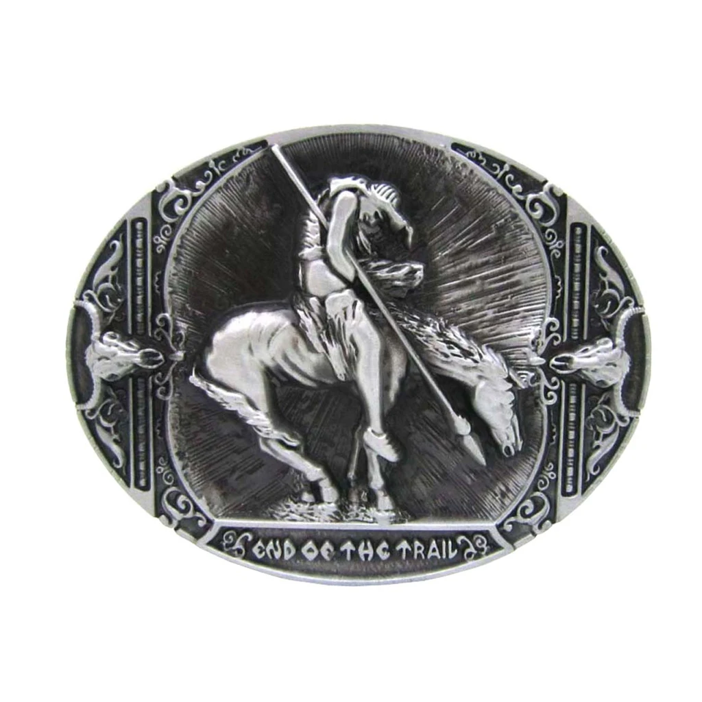 Винтажная индийская пряжка для ремня в западном стиле рыцарские рога старинный