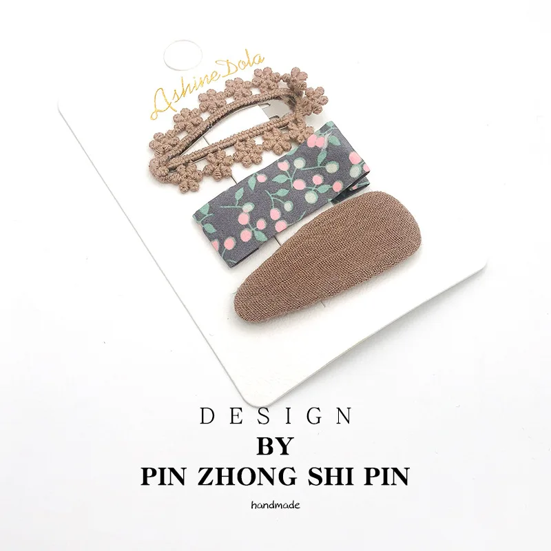 

Детская кружевная заколка для волос, однотонная Цветочная заколка из ткани, аксессуары для волос в Корейском стиле на осень и зиму