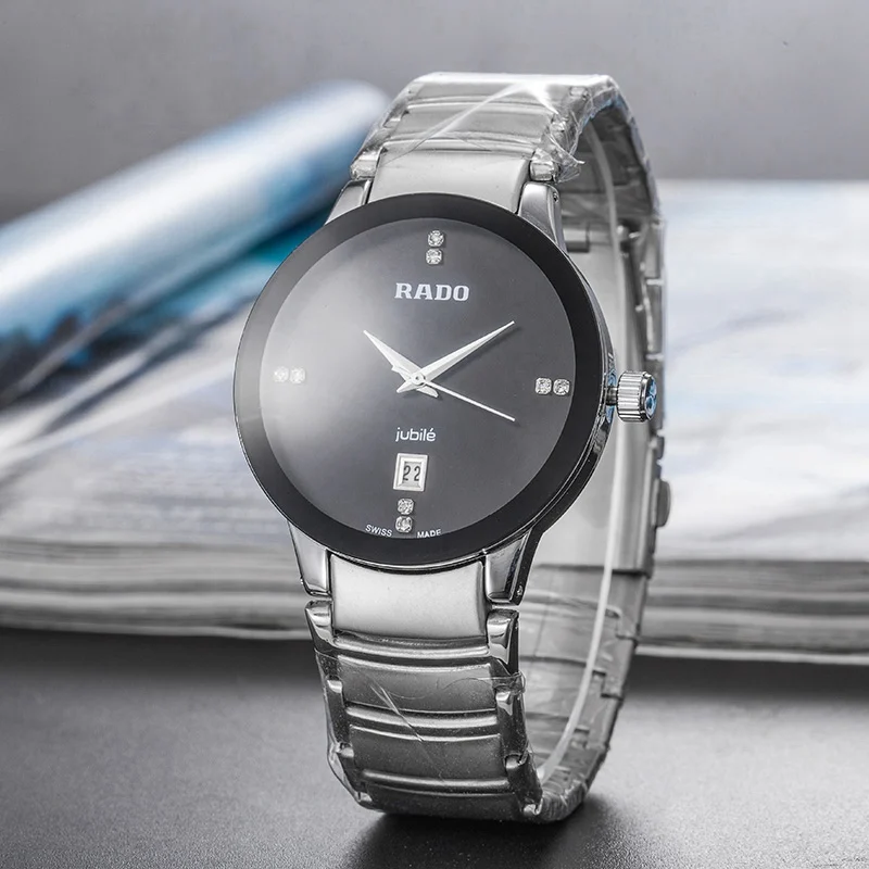 

rado- Luxury Brand quartz women Watches Quartz Watch Stainless Steel Strap wristwatch classic business dress men watch 698